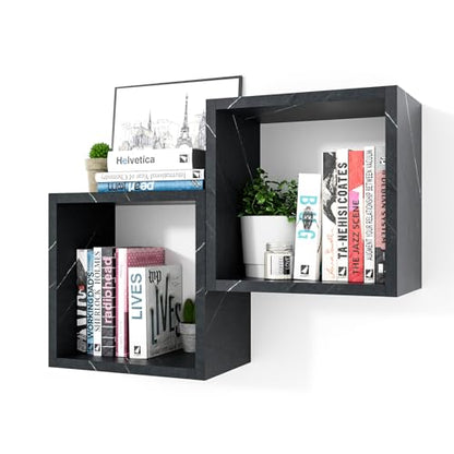Kaboon Cube Floating Shelves Set2, Display Shelves Wall Mount 7.75" D x 12.5" W x 12.5" H(Cloud Atlas, Square 2 Cubes) - color: Cloud Atlas, size: Square-Set2