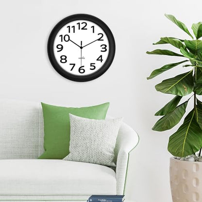 HIPPIH 10 Inch Wall Clock, 2Pack Silent Non Ticking Battery Operated Clocks - color: With Black Second Hand, size: 10 inches