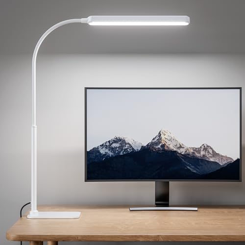 SUPERDANNY Eye-Caring LED Desk Lamp Work Lamp Office Lamp with Base - color: White, size: Base Stand