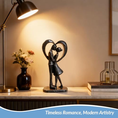 Anniversary Wedding Engagement Gift, Black Heart Statue for Couple - color: Black-heart