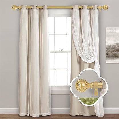 TANGWIN Farmhouse Curtain Rod Adjustable 18-45",Heavy Duty Boho,Brass Gold - color: Brass Gold, size: 18-45" & 1pack