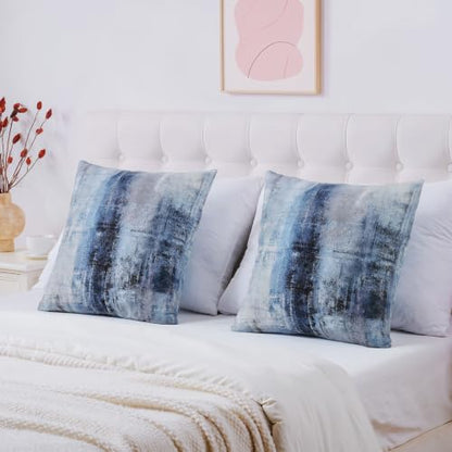 Throw Pillow Covers for Couch, 26x26 Inch, Set of 2, Grey Blue - color: Blue and Grey, size: 26" x 26" (Pack of 2)