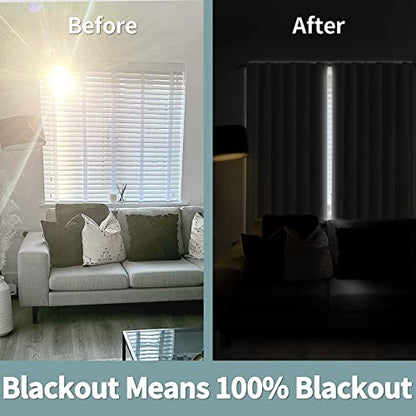 BGment 100% Blackout Curtains for Bedroom with Insulated Liner, Pure White - color: Pure White, size: 38"W x 63"L (Pack of 2)