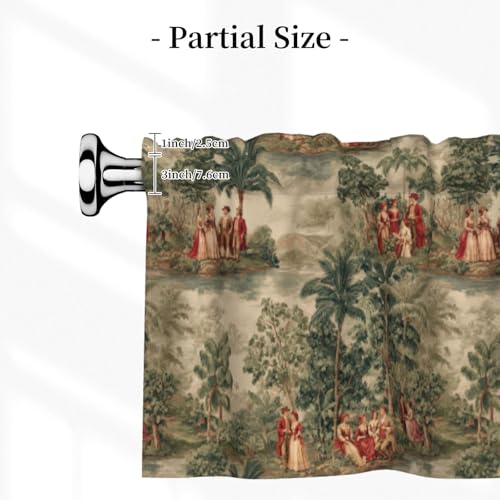 French Country Curtain Valance 54x18 Inches Window Treatment Rod Pocket Valance for Kitchen Bathroom Bedroom - color: French Country