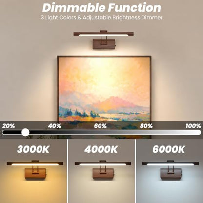 Battery Operated Picture Light for Wall,Walnut Finish 15.7-Inch - color: Walnut Finish, size: 15.7 Inch