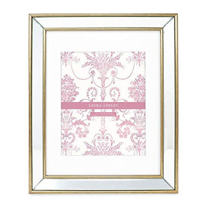 Laura Ashley 11x14 (Matted 8x10) Gold Beveled Mirror Photo Frame Wall Mount - color: Gold, size: 11x14 (8x10 Mat)
