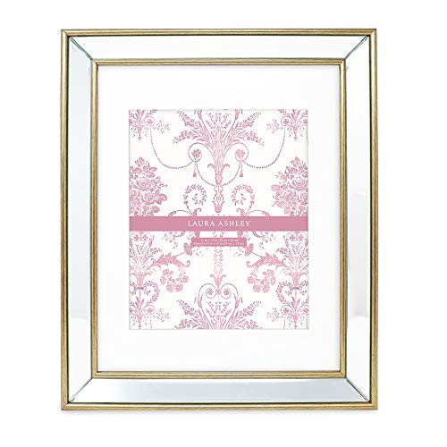 Laura Ashley 11x14 (Matted 8x10) Gold Beveled Mirror Photo Frame Wall Mount - color: Gold, size: 11x14 (8x10 Mat)