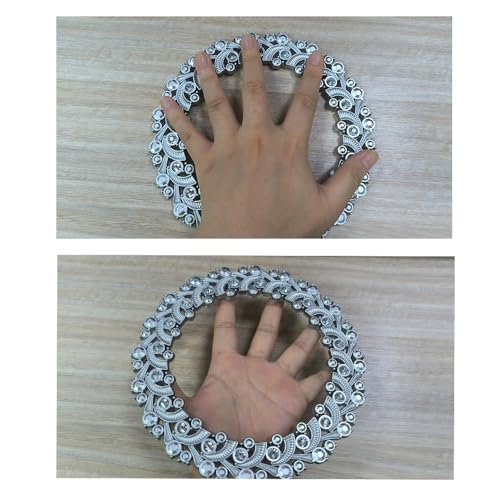 2 Pack Silver Curtain Tiebacks Round Drapery Holdbacks, 20 Crystals - style: 20 Crystals Silver