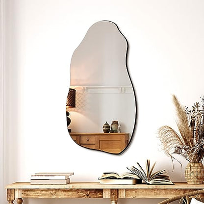 TRAHOME 32'' x 18'' Irregular Asymmetrical Wall Mirror - size: 32"L x 18"W