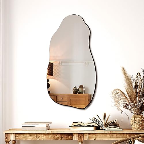 TRAHOME 32'' x 18'' Irregular Asymmetrical Wall Mirror - size: 32"L x 18"W