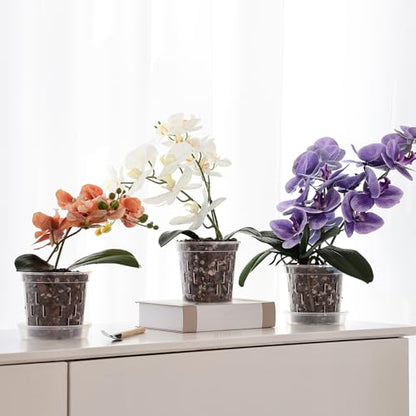 TRUEDAYS Orchid Pot 9 Pack, 3 Each of 4/5/6 Inch Plant Pot with Drainage - size: 4/5/6Inch-9Pack