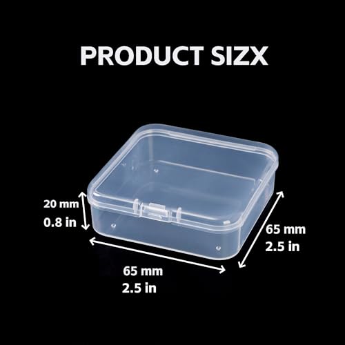 LJY 32 Clear Square Plastic Boxes, 2.5 x 2.5 x 0.8 in for Electronics - color: Transparent, size: Single Size (2.5 x 2.5 x 0.8 inch)