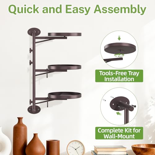 iDavosic.ly Wall Plant Holder, Rotating Floating Window Shelf 3-Tier Bronze - color: Violet Bronze, size: 1 Pack