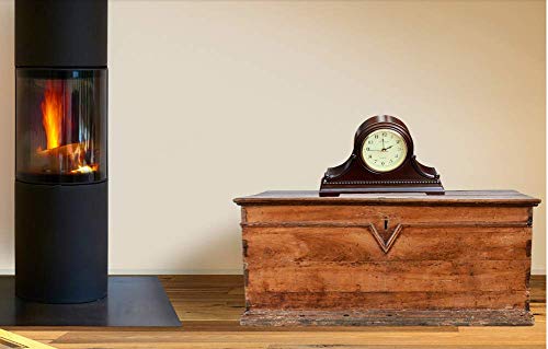 Mantel Clocks, Battery Operated, Silent Wood Table Clock with Westminster Chimes On The Hour, Solid Wooden Shelf Chiming Mantle Clock, 9" x 16" x 3" (Walnut - Arabic Numerals) - color: Walnut - Arabic Numerals