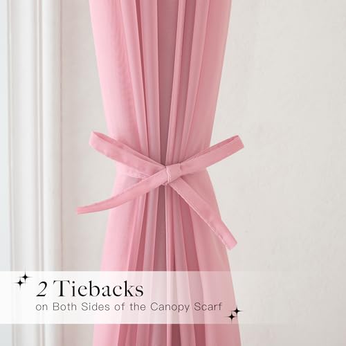NICETOWN Pink Bed Canopy for Nursery, W114xL160, 1 Panel - color: Pink, size: 114"W x 160"L (Pack of 1)