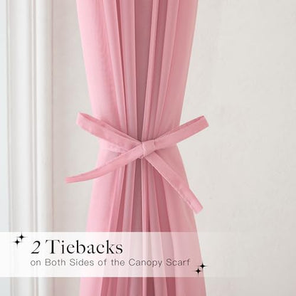 NICETOWN Pink Bed Canopy for Nursery, W114xL160, 1 Panel - color: Pink, size: 114"W x 160"L (Pack of 1)