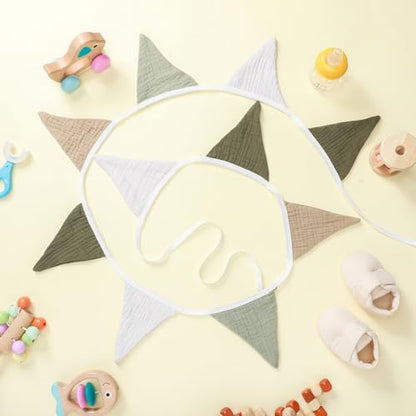 Oudain 2 Pcs Pennant Banner Flags Nursery Garland Triangle, Deep Color - color: Deep Color