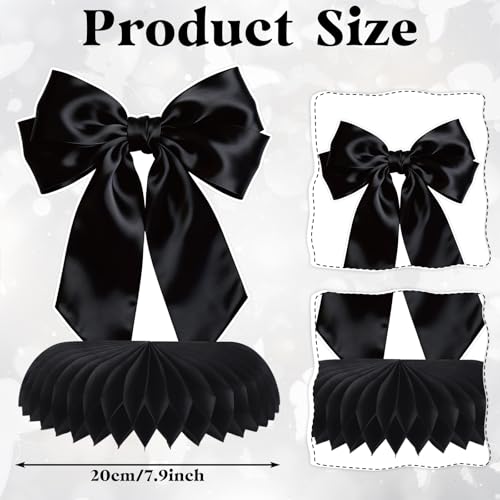 NatNarr Black Bow Party Honeycomb Centerpieces Bow Table Centerpieces - style: Black Bow