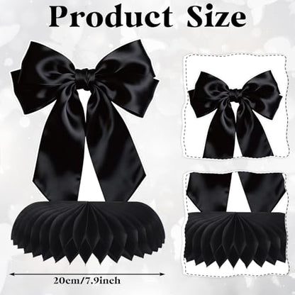 NatNarr Black Bow Party Honeycomb Centerpieces Bow Table Centerpieces - style: Black Bow