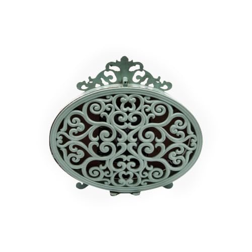 Creative Co-Op Decorative Antiqued Pewter Mantel Clock, Aqua Blue Finish - color: Aqua Blue