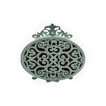 Creative Co-Op Decorative Antiqued Pewter Mantel Clock, Aqua Blue Finish - color: Aqua Blue