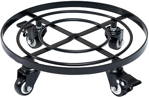 Idzo Round Heavy Duty Plant Caddy with Wheels, Cast Iron Plant Dolly, Plant Stand with Wheels, Load Capacity 180 Lbs, Repositioning Heavy Pots, Hauling Heavy Household Items, 14 Inch - Black - color: ROUND CAST IRON BLACK, size: 14 INCH