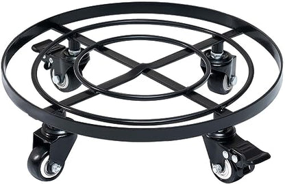 Idzo Round Heavy Duty Plant Caddy with Wheels, Cast Iron Plant Dolly, Plant Stand with Wheels, Load Capacity 180 Lbs, Repositioning Heavy Pots, Hauling Heavy Household Items, 14 Inch - Black - color: ROUND CAST IRON BLACK, size: 14 INCH
