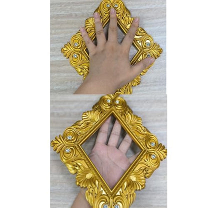 2 Pack Gold Rhombus Curtain Tiebacks, Square Drapery Holdbacks - style: 8 Crystals Gold