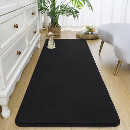 Amearea Modern Soft Hallway Runner Rug, 2x6 Feet Black Washable Runner Rugs - color: Black, size: 2' x 6' (Runner)