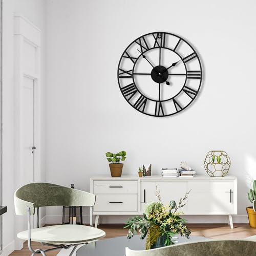 20 Inch Large Wall Clock, Silent Non Ticking, Roman Numerals - size: 20 inches(Medium Wall Clock)