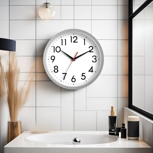 DAXSMY 8 Inch Wall Clock, Battery Operated Silent Non Ticking - color: B-silver, size: 8"
