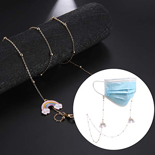 LIKGREAT Eyeglass Chain for Women Face Mask Link Chains Sunglass Strap Holder KC Gold Plated - color: Rainbow