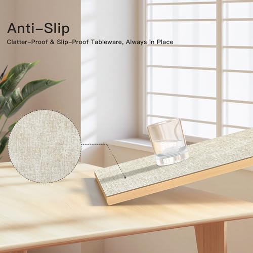 DOLOPL Placemats Set of 4, Reversible Faux Leather Place Mats, Beige - color: Beige, size: Set of 4