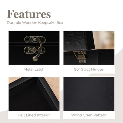 WE Games Old World Wooden Keepsake Box - color: Black Stained, size: Large