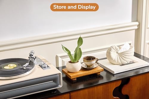 Small 10" Acacia Wood Riser Pedestal Stand for Kitchen Counter - size: Small:10“x 5.6"