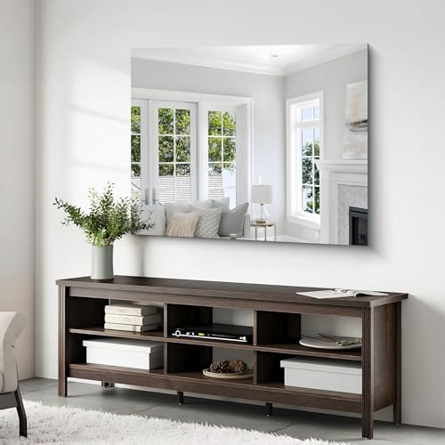40x48 Inch Frameless Mirror, Frameless Bathroom Mirrors for Over Sink, Large Rectangle Home Gym Mirror for Wall, Upgraded Shatterproof Wall Mount Square for Living Room Bedroom Bathroom - color: Frameless, size: 40"L x 48"W