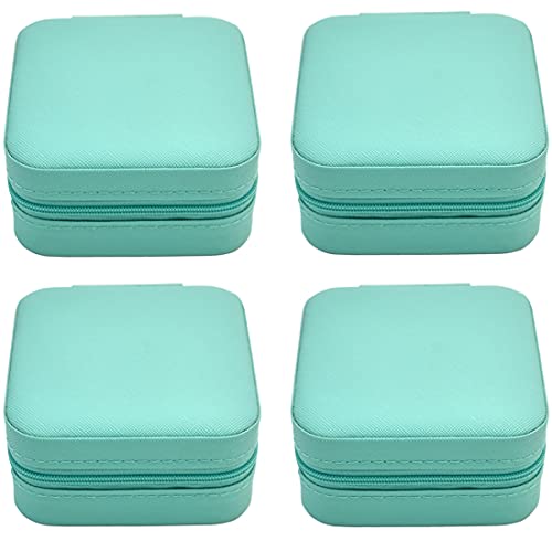 TRODANCE Mini Jewelry Travel Case, Small Jewelry Organizer, Portable Mini Storage Box for Rings, Earrings, Necklaces, Gift for Mother Mom, Girl, Daughter, Sisters, Bridesmaids (Blue-4pcs) - color: 4 packs - blue
