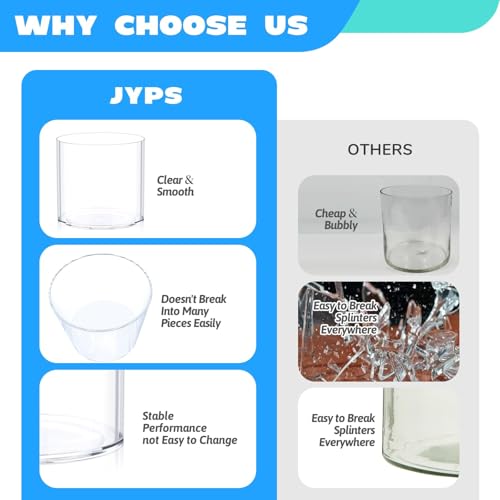 JYPS Clear Plastic Flower Vase Centerpiece Set - size: 2 Pieces - 6.2'' W*5.9'' H + 6'' W*5.9'' H