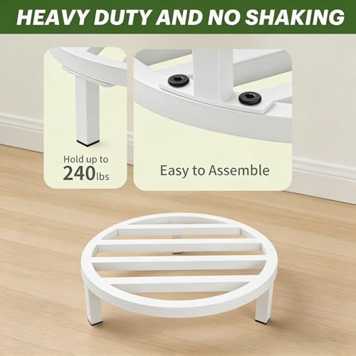 3 Pack 12 Inch Metal Plant Stands Outdoor Indoor Pot Riser,White - color: 11.81"-White