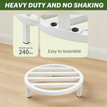 3 Pack 12 Inch Metal Plant Stands Outdoor Indoor Pot Riser,White - color: 11.81"-White