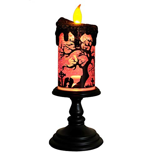 Eldnacele Ghosts Halloween Snow Globe Flameless Candle Battery Operated - color: 2-ghost