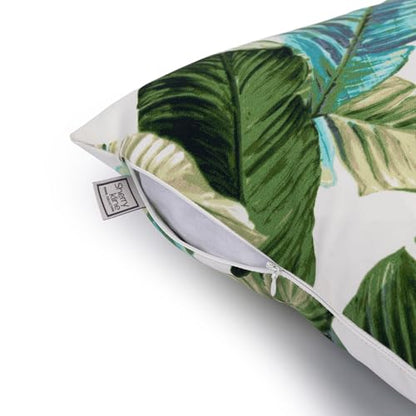 Sherry Kline Tropical Leaves Set of Two 13"X18" Pillows Filled with 100% Polyester - color: Green Glow, size: 13"X18", style: Boudoir Pillow
