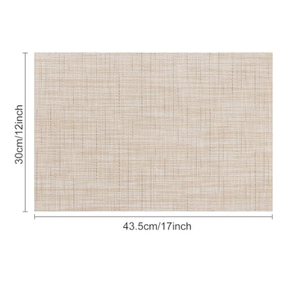 Myir JUN Placemats Set of 4 Kitchen and Dining Table Placemats - color: Beige, size: Set of 4