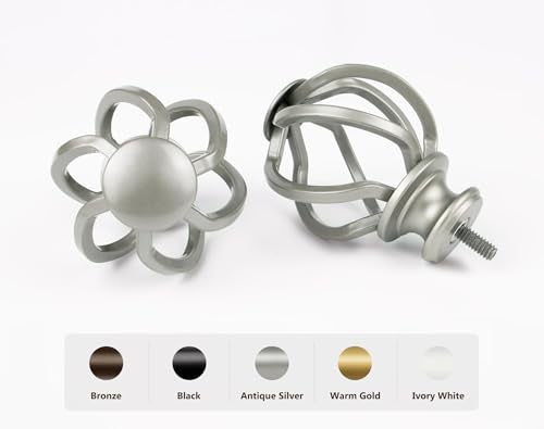 KAMANINA Antique Silver Adjustable Curtain Rods for Windows 72 to 144 Inch - color: Antique Silver, size: 32-144"