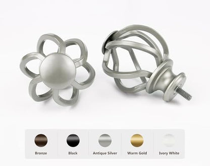 KAMANINA Curtain Rod for Windows 66 to 120 Inch Antique Silver Drapery Rods - color: Antique Silver, size: 66-120"