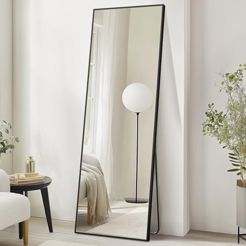 NEWBULIG 16"x59" Full Length Standing Mirror, Body Floor Wall Mirror, Black - color: Black-rect Angle, size: 59"L x 16"W