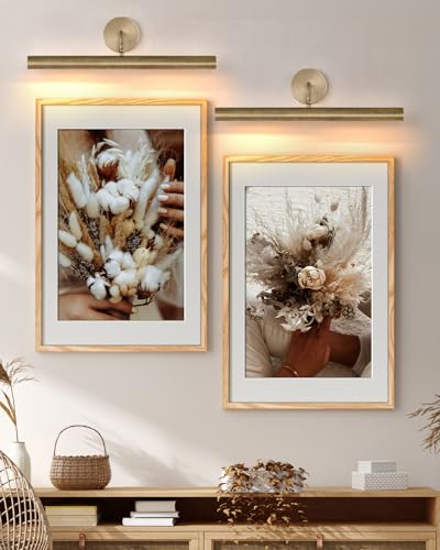 Hardwired Picture Light 30", Brass Art Display Wall Lamp, 180° Rotatable - size: 30 inch