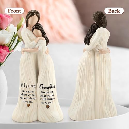 Mom Birthday Gift from Daughter,Mom Daughter Gift Mother Daughter Figurines - color: White-mom Daughter