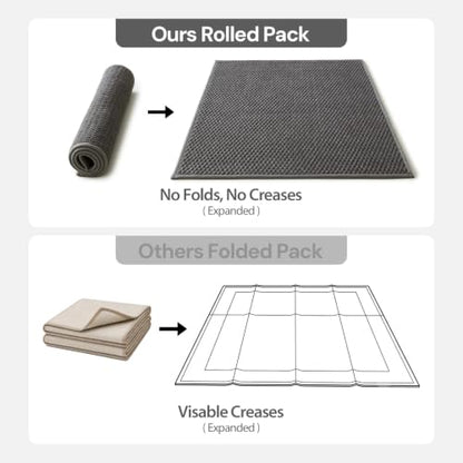 Sunfly 2x3 Entryway Rug with Non Slip Rubber Backing Dark Grey - color: Dark Grey, size: 2' x 3' (Rectangular)