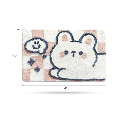 Molesun Rabbit Bath Mat 16x24, Soft Absorbent Microfiber Bath Rugs - color: Rabbit, size: 16" x 24"